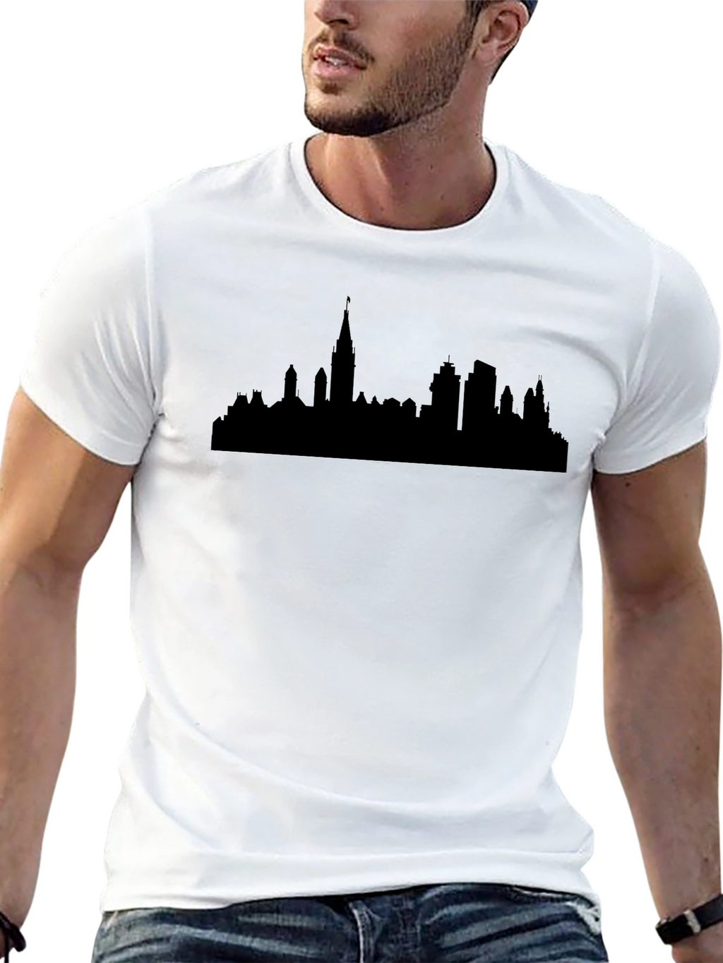 Ottawa Skyline T-Shirt - Black Graphic Tee