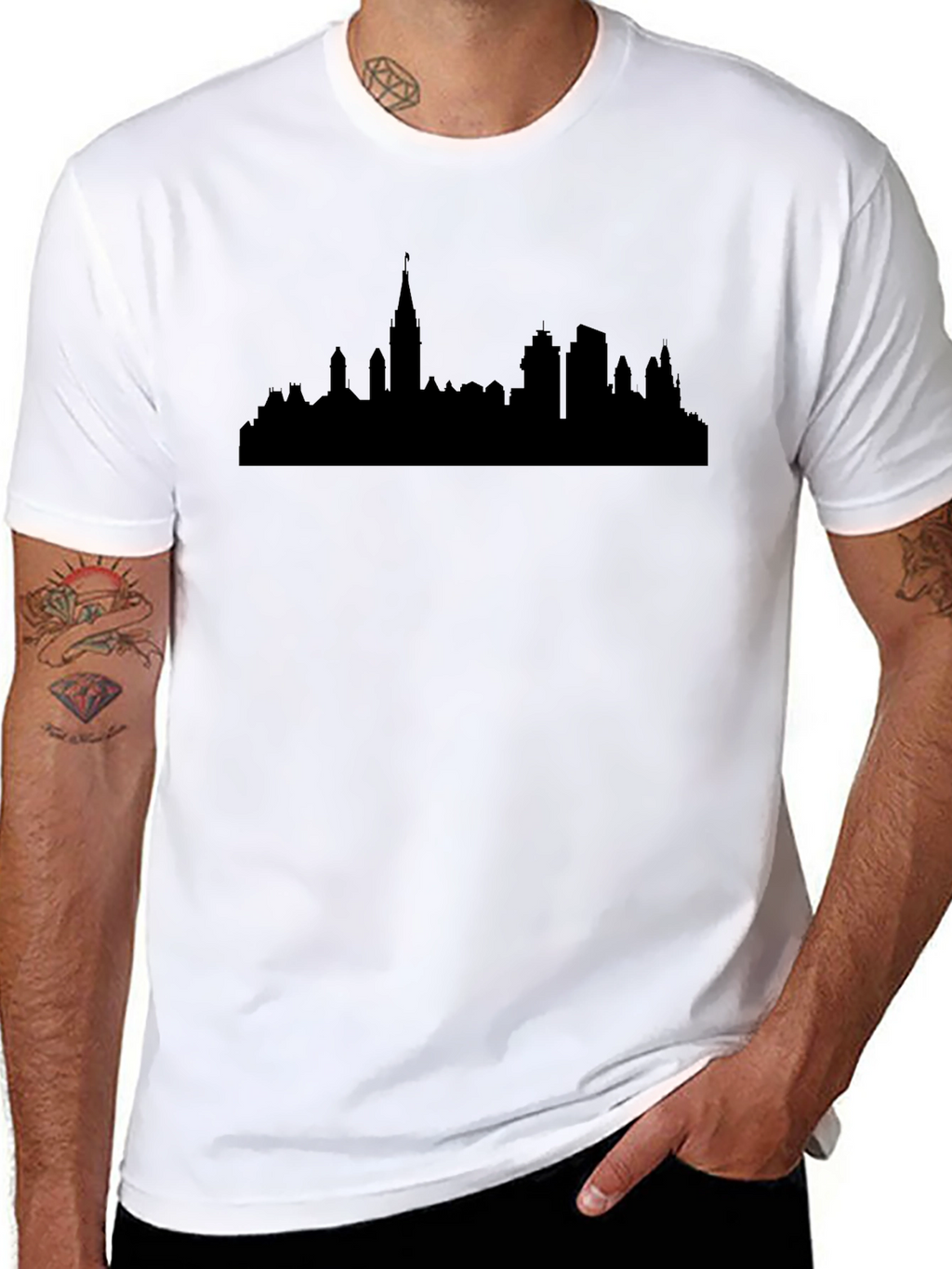 Ottawa Skyline T-Shirt - Black Graphic Tee