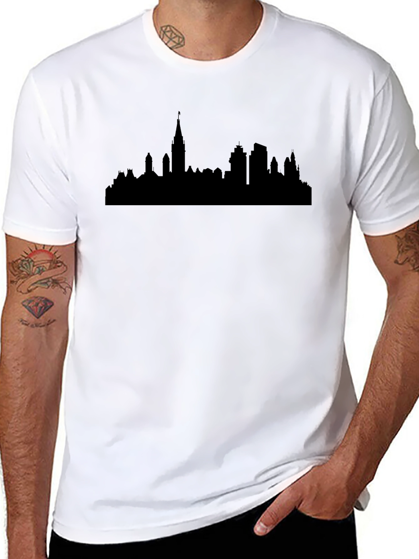 Ottawa Skyline T-Shirt - Black Graphic Tee