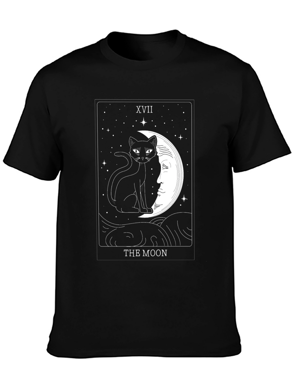 The Moon Tarot Card Cat Graphic T-Shirt
