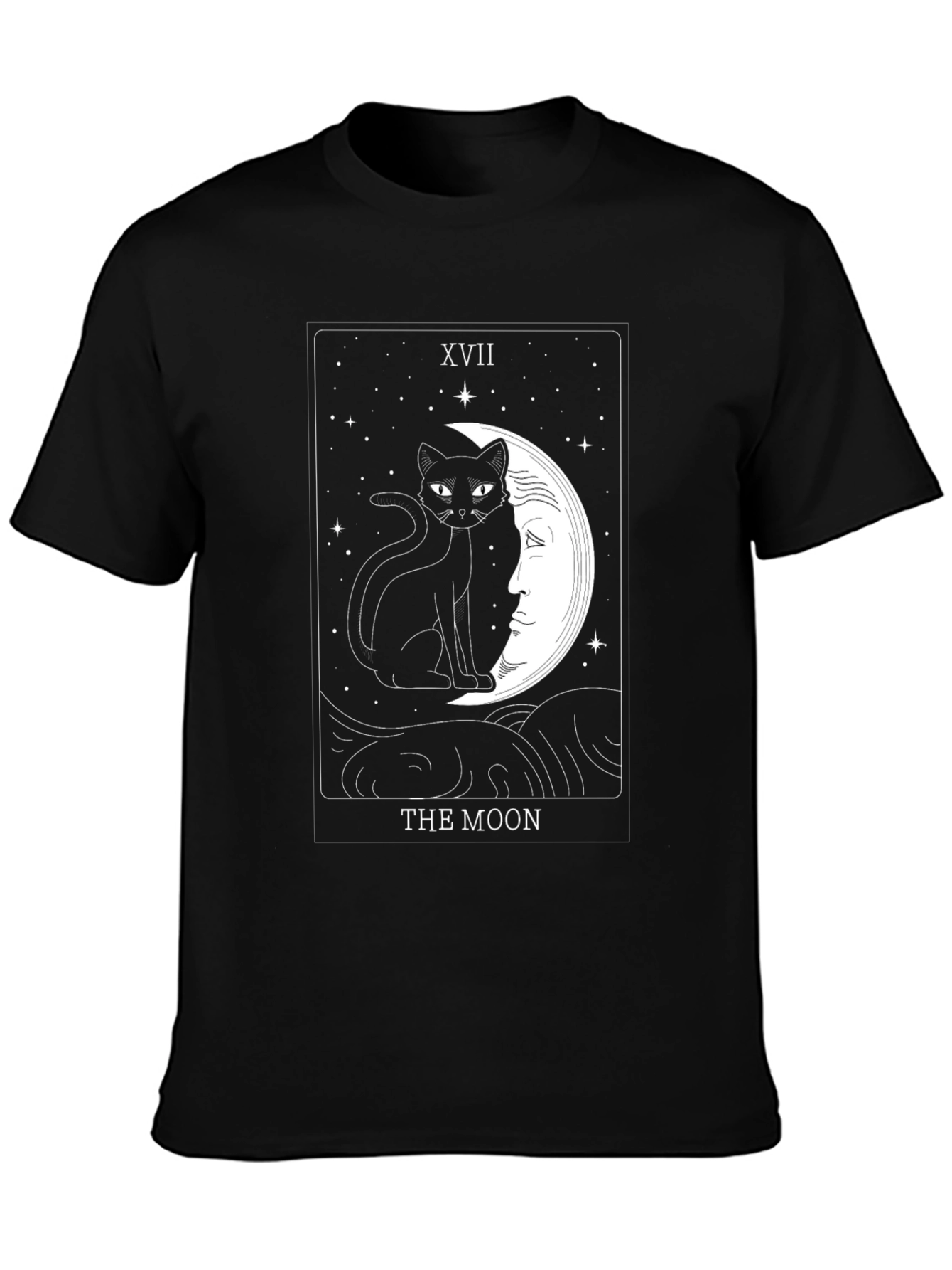 The Moon Tarot Card Cat Graphic T-Shirt