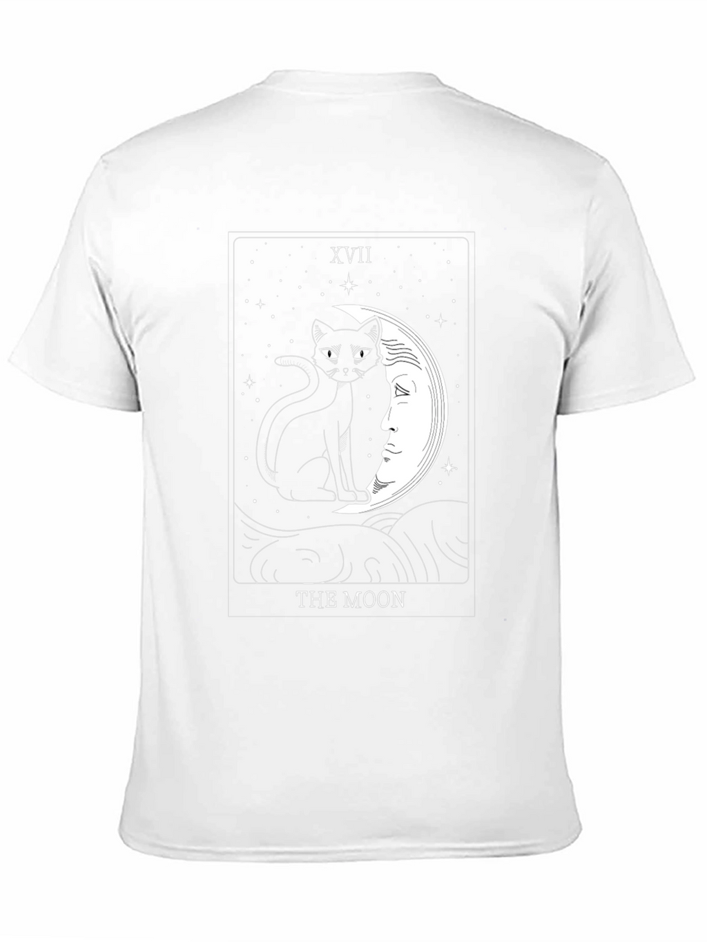 The Moon Tarot Card Cat Graphic T-Shirt