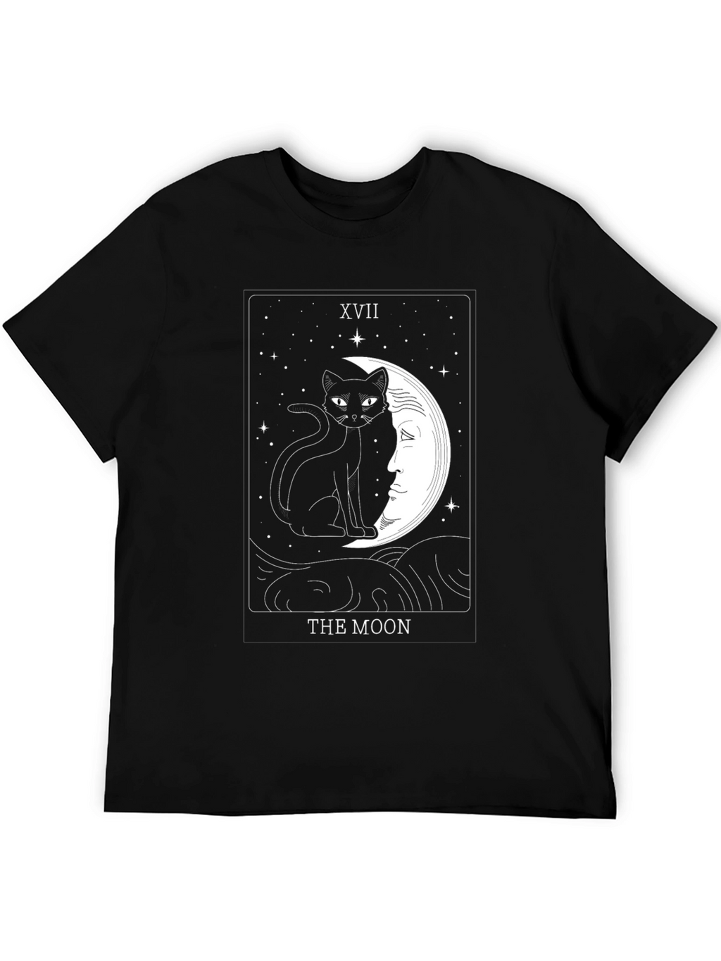 The Moon Tarot Card Cat Graphic T-Shirt
