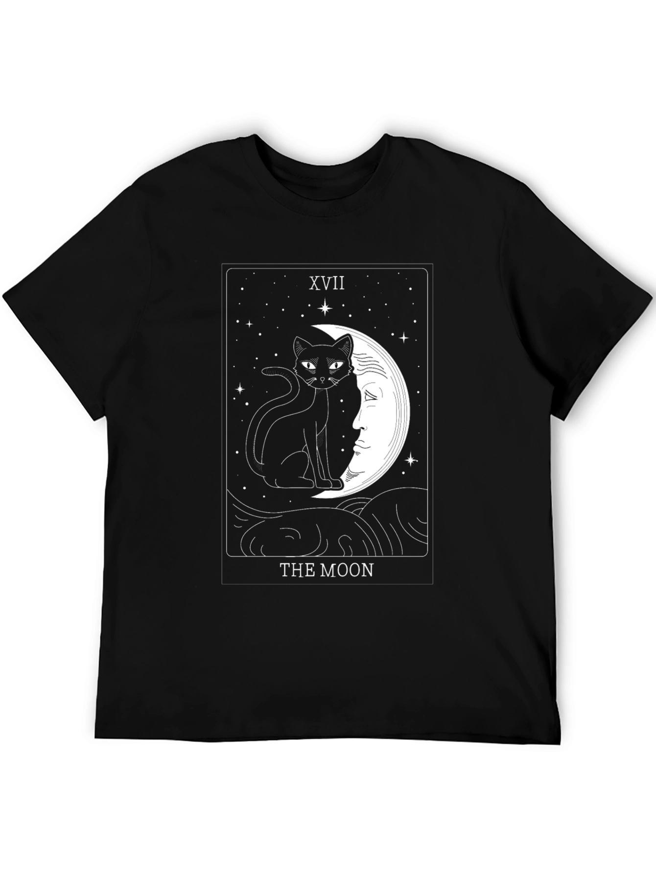 The Moon Tarot Card Cat Graphic T-Shirt