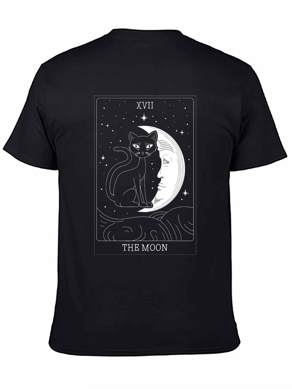 The Moon Tarot Card Cat Graphic T-Shirt