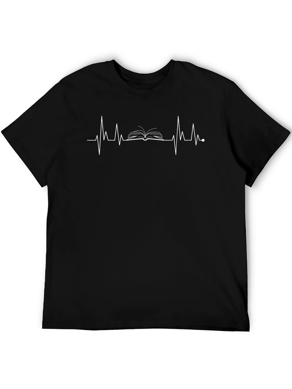 Book Lover Heartbeat T-Shirt - Black