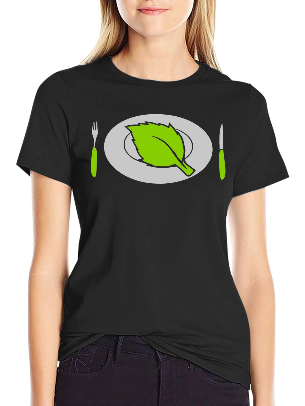 Vegan T-Shirt - Leaf Plate Graphic Tee