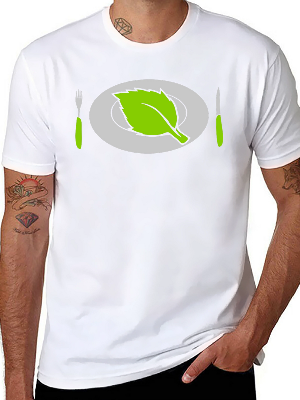 Vegan T-Shirt - Leaf Plate Graphic Tee