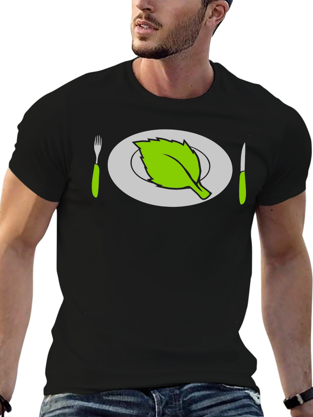 Vegan T-Shirt - Leaf Plate Graphic Tee