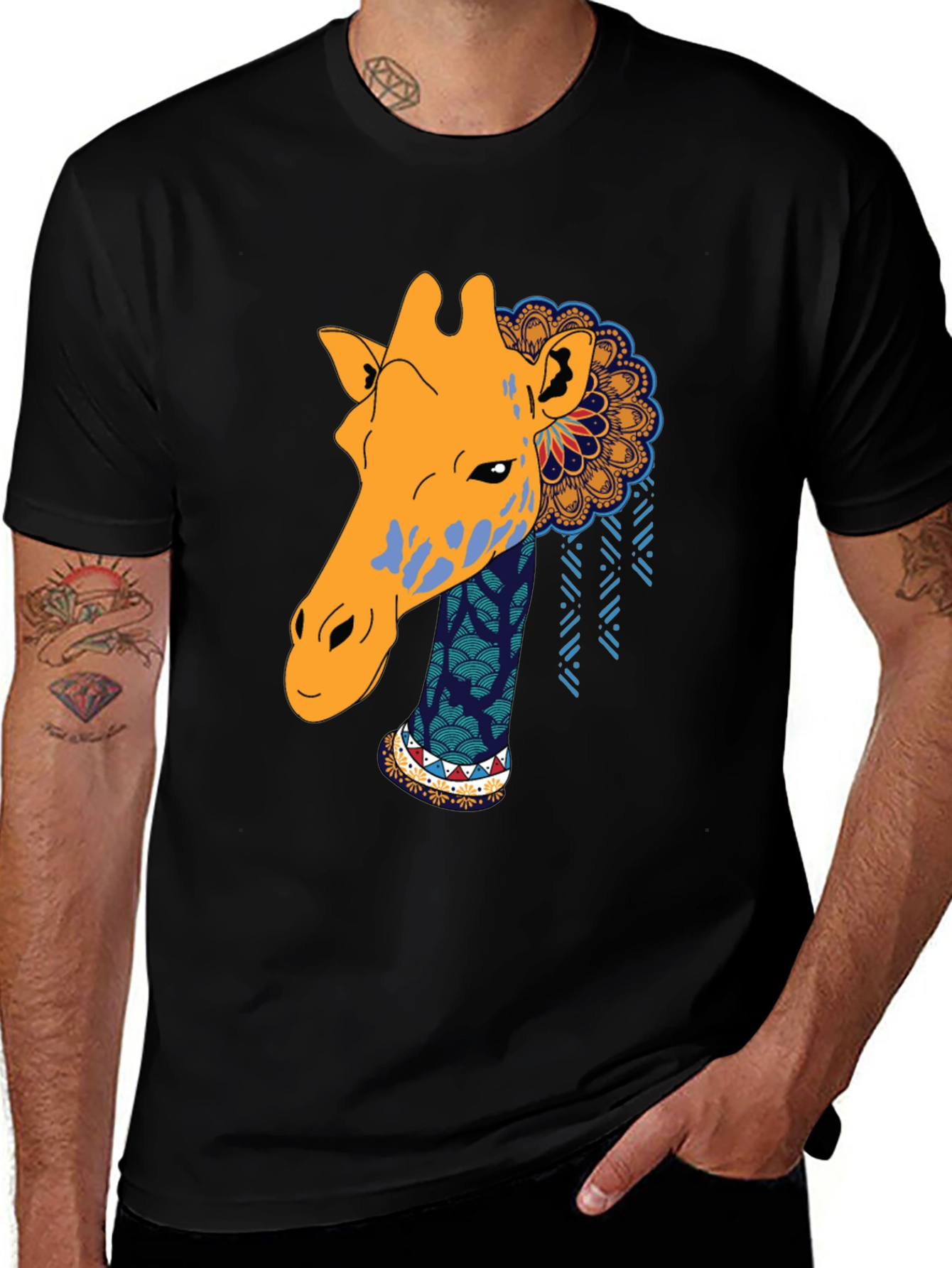 Giraffe Graphic Tee - Unique Animal Design