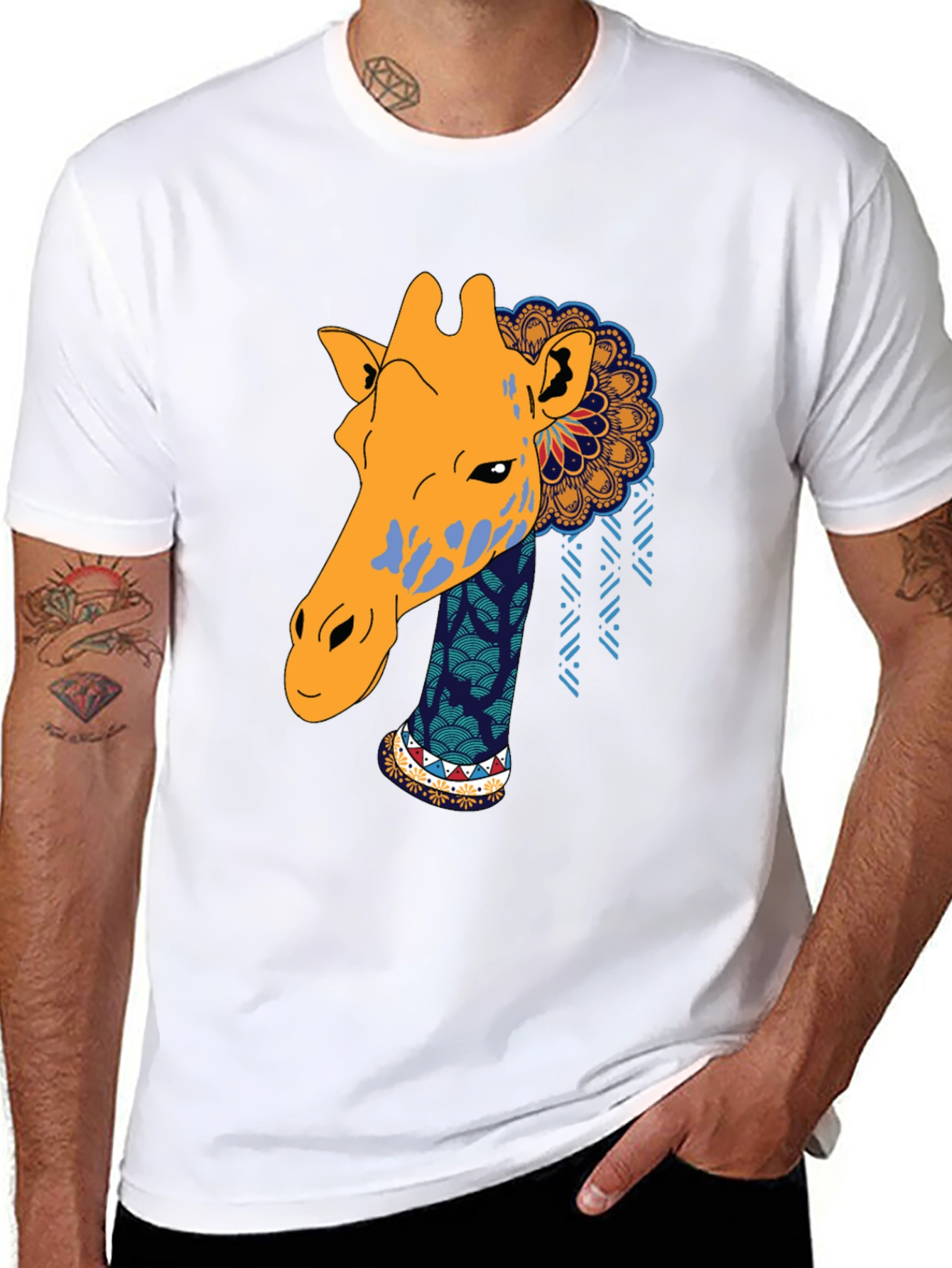 Giraffe Graphic Tee - Unique Animal Design