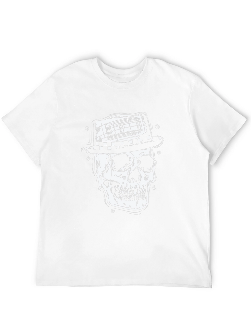 Skull in Hat Graphic Tee - Mens Black T-Shirt