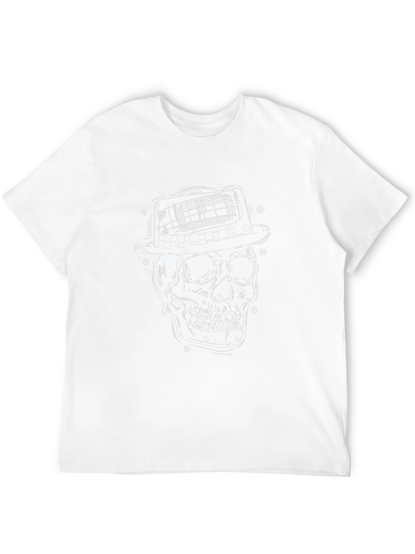 Skull in Hat Graphic Tee - Mens Black T-Shirt