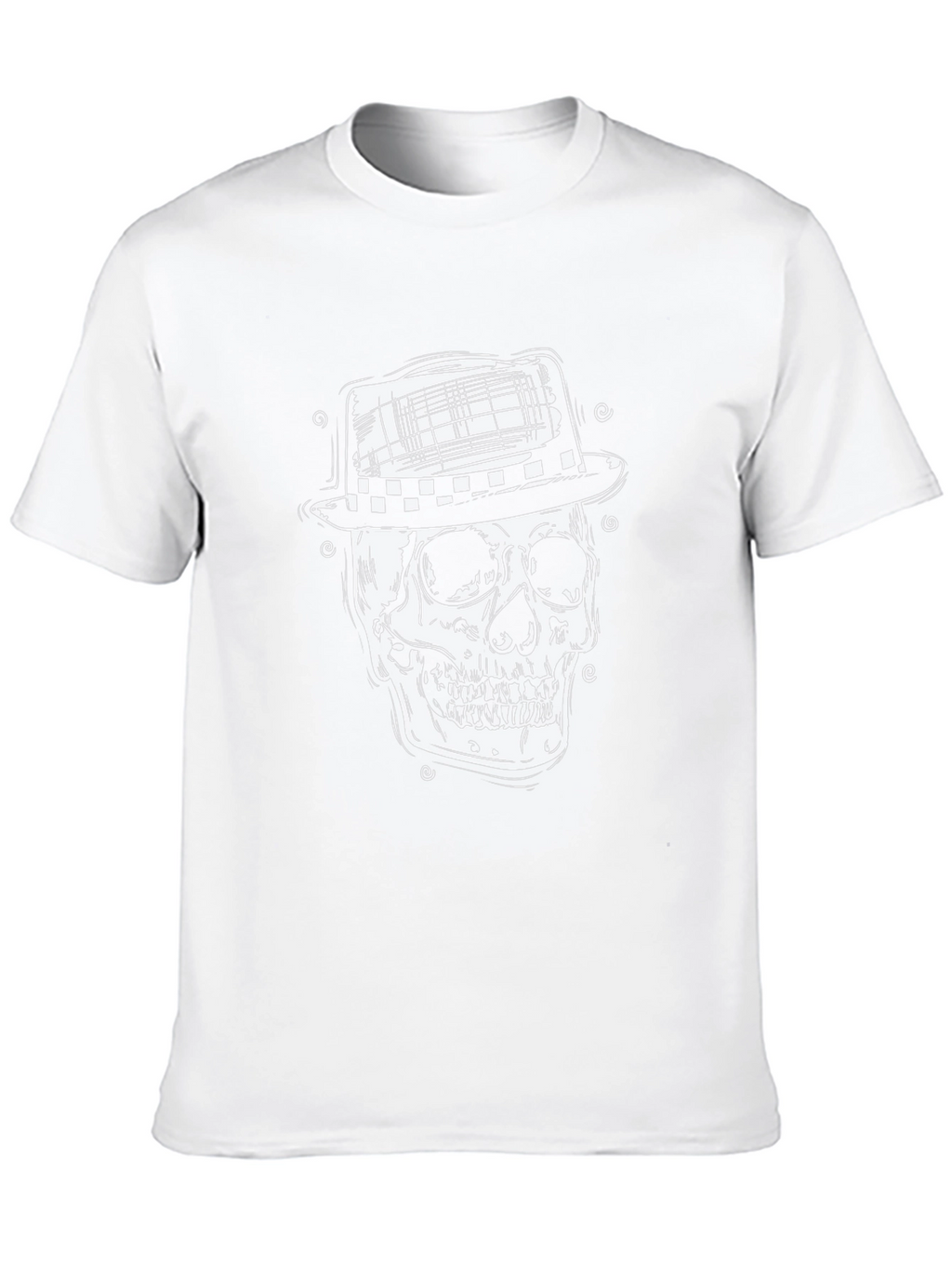 Skull in Hat Graphic Tee - Mens Black T-Shirt