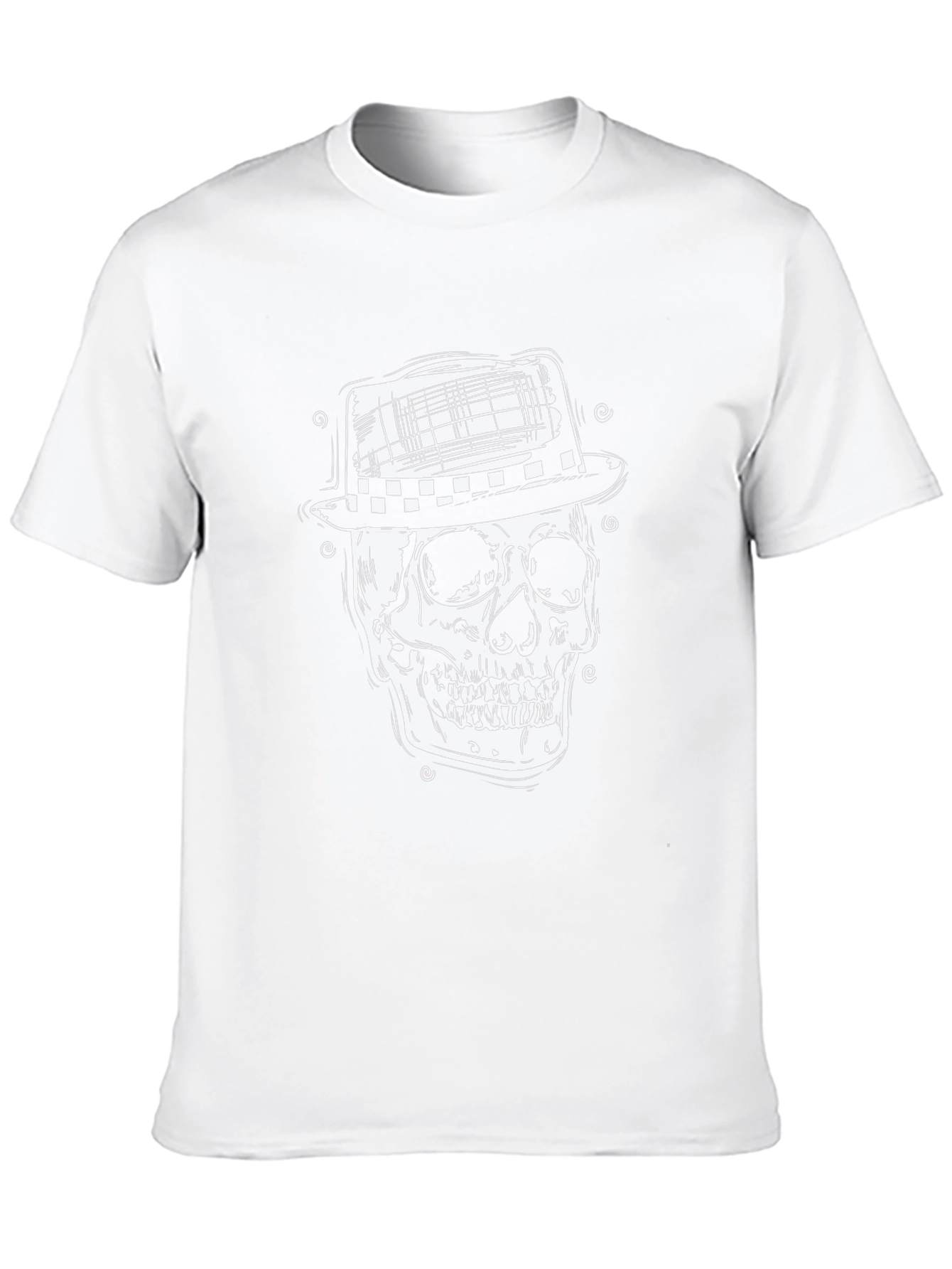 Skull in Hat Graphic Tee - Mens Black T-Shirt