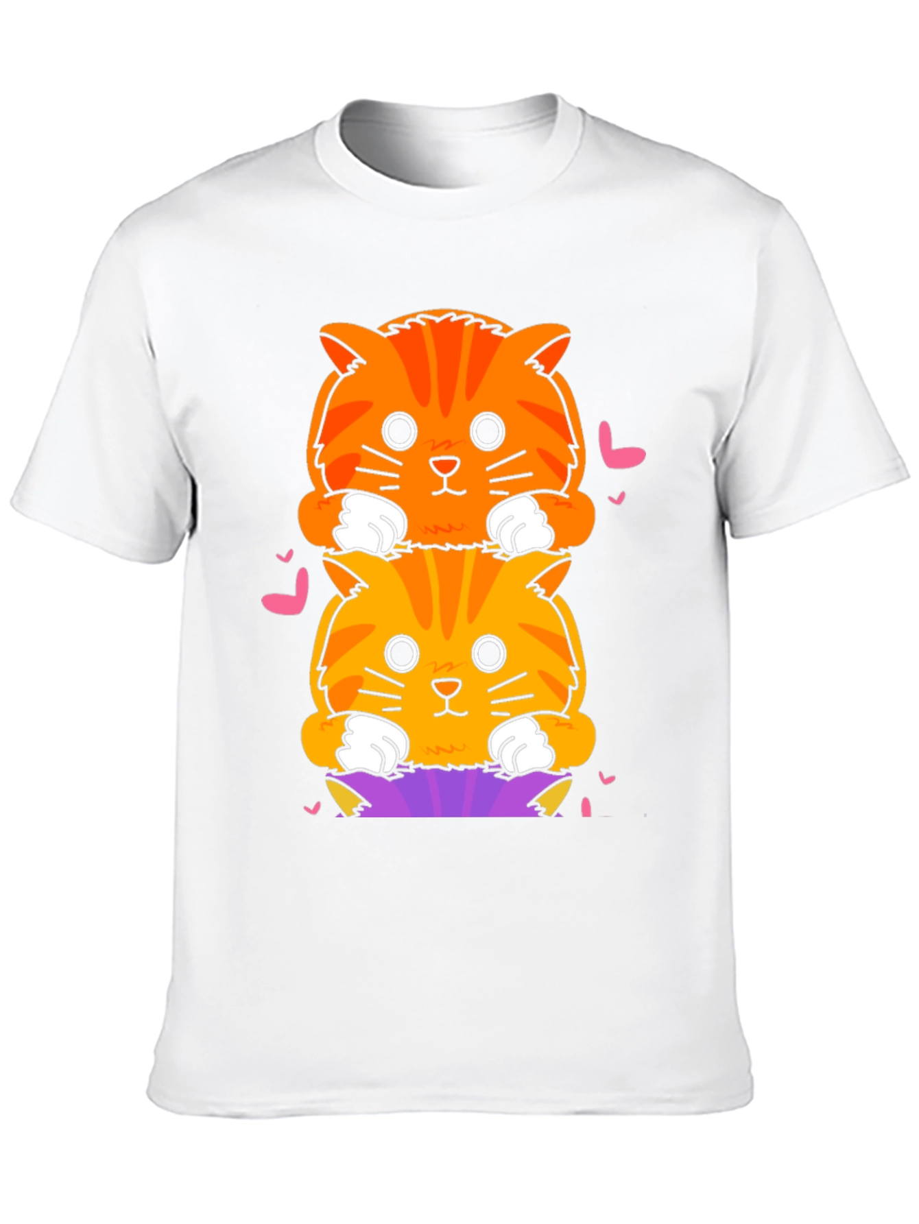 Cute Stacked Cats T-Shirt - Fun Graphic Tee