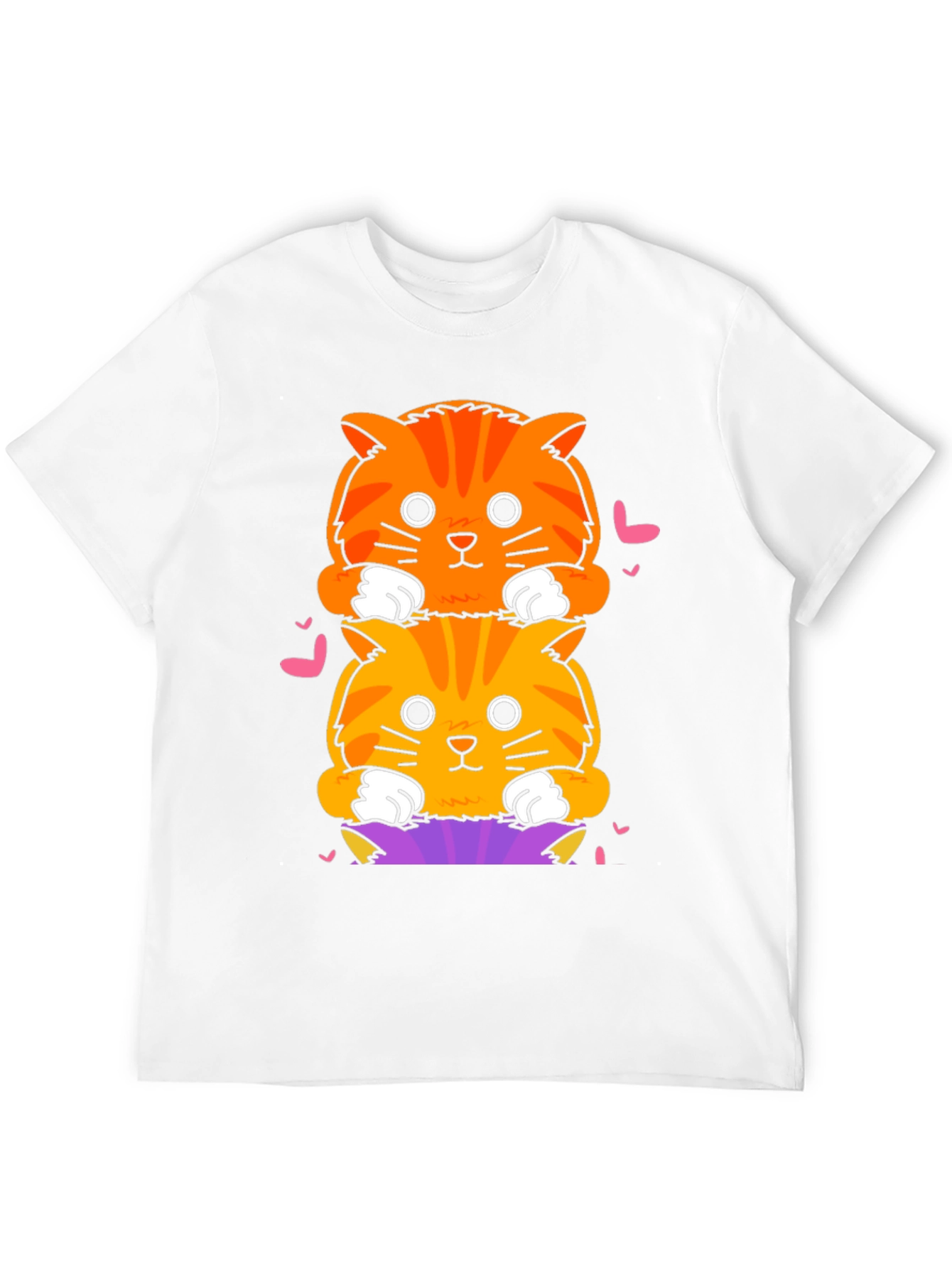 Cute Stacked Cats T-Shirt - Fun Graphic Tee