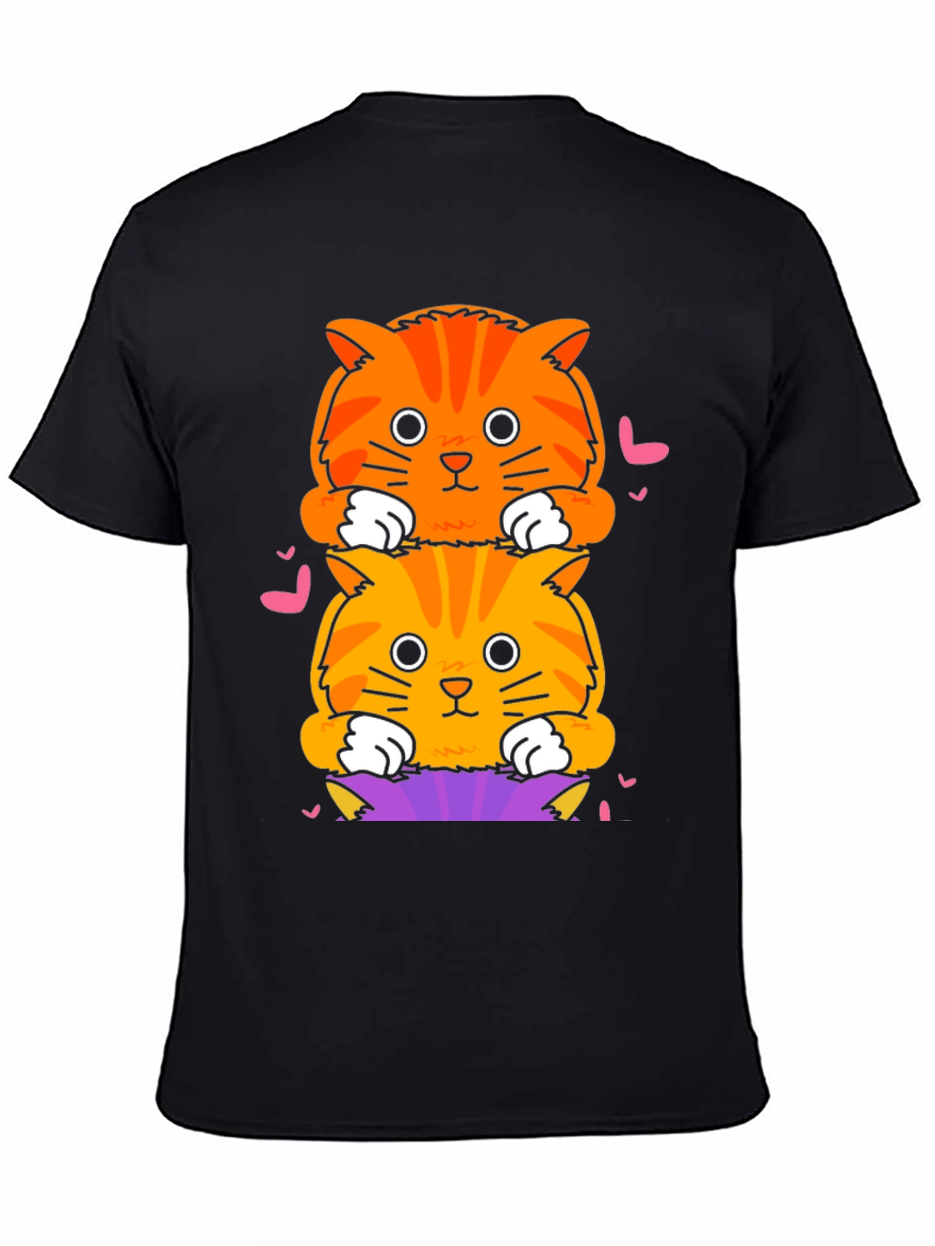 Cute Stacked Cats T-Shirt - Fun Graphic Tee