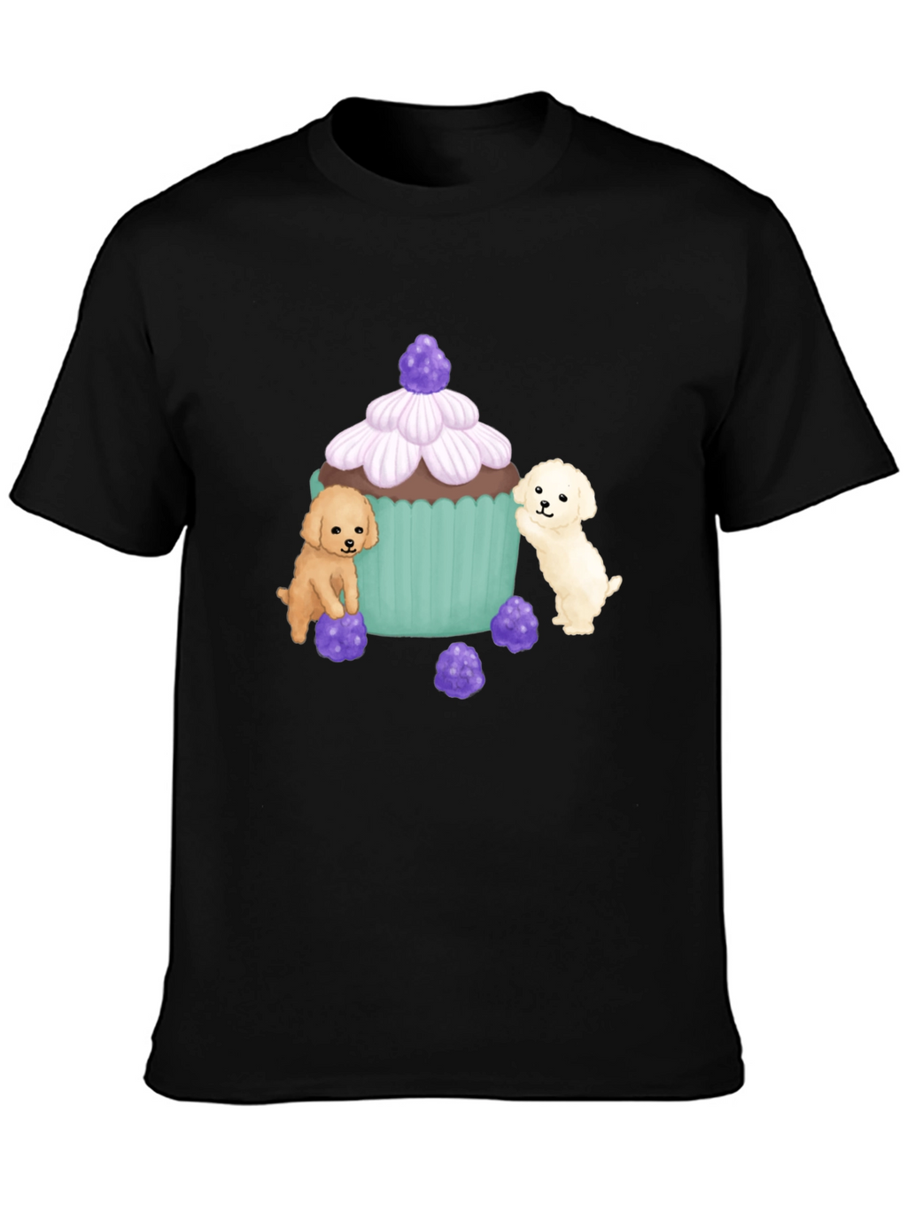 Cute Puppy Cupcake Graphic T-Shirt