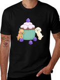 Cute Puppy Cupcake Graphic T-Shirt