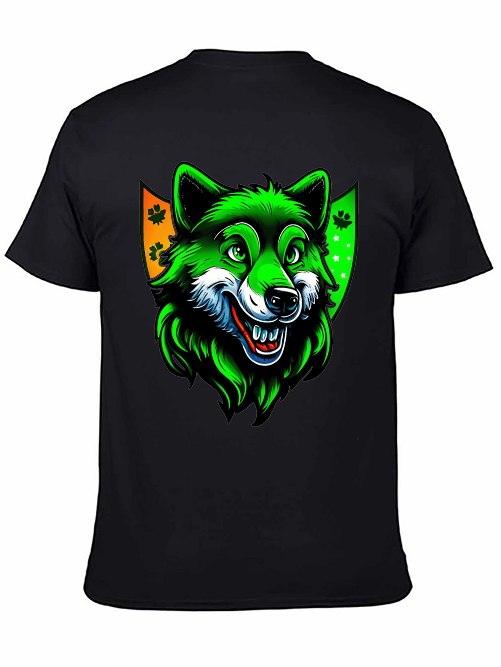 St. Patricks Day Wolf Graphic Tee - Black