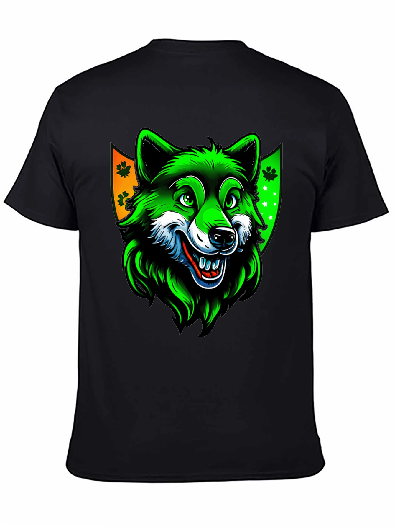St. Patricks Day Wolf Graphic Tee - Black
