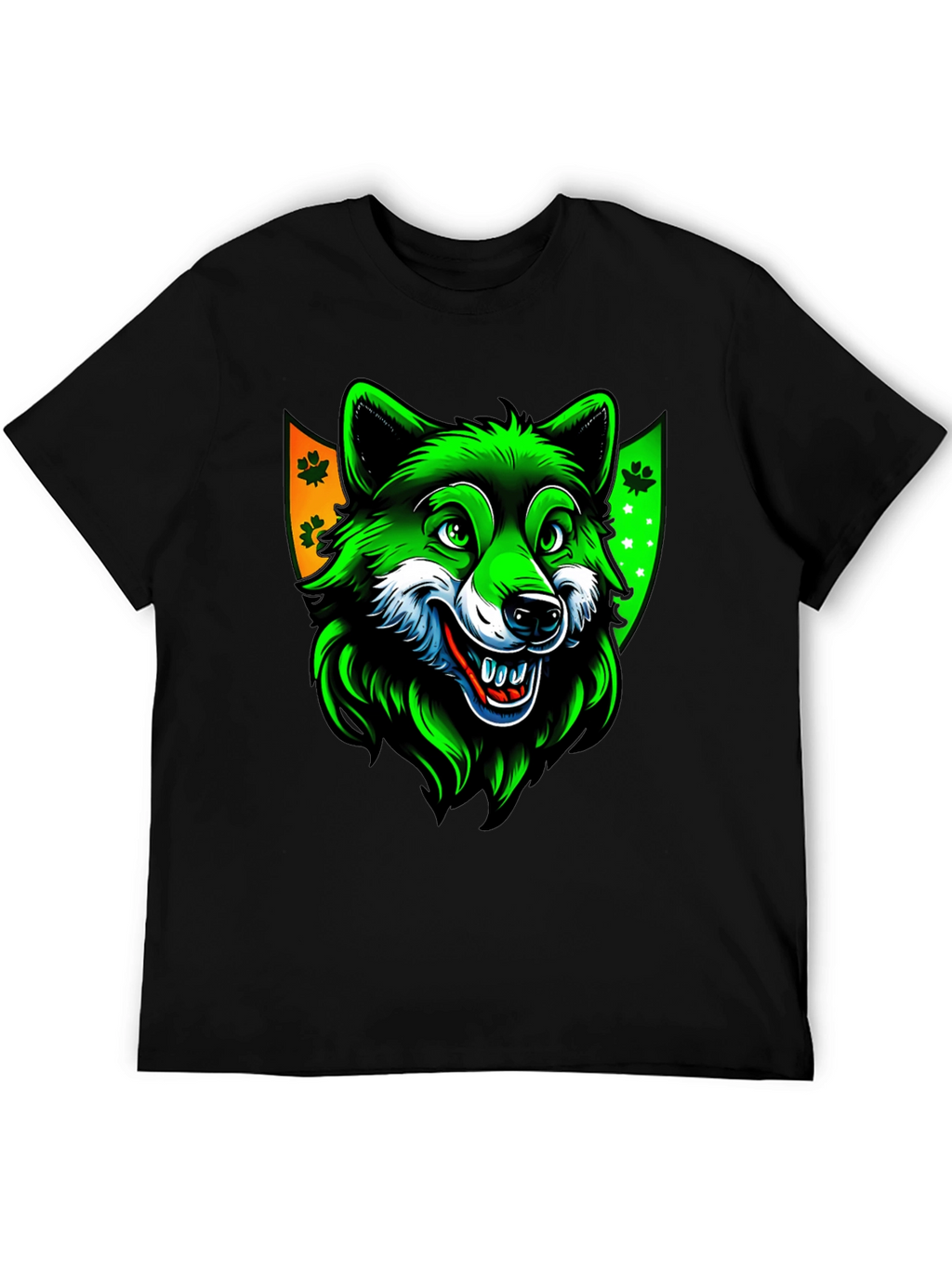 St. Patricks Day Wolf Graphic Tee - Black