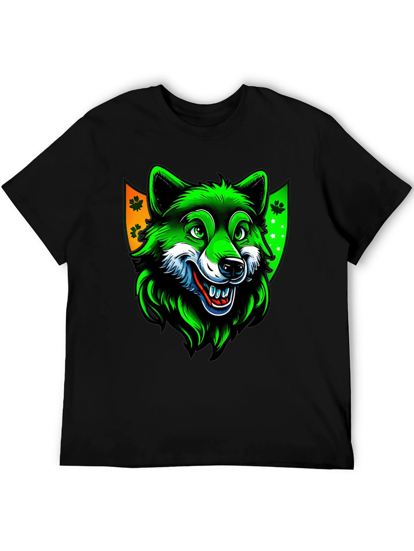 St. Patricks Day Wolf Graphic Tee - Black