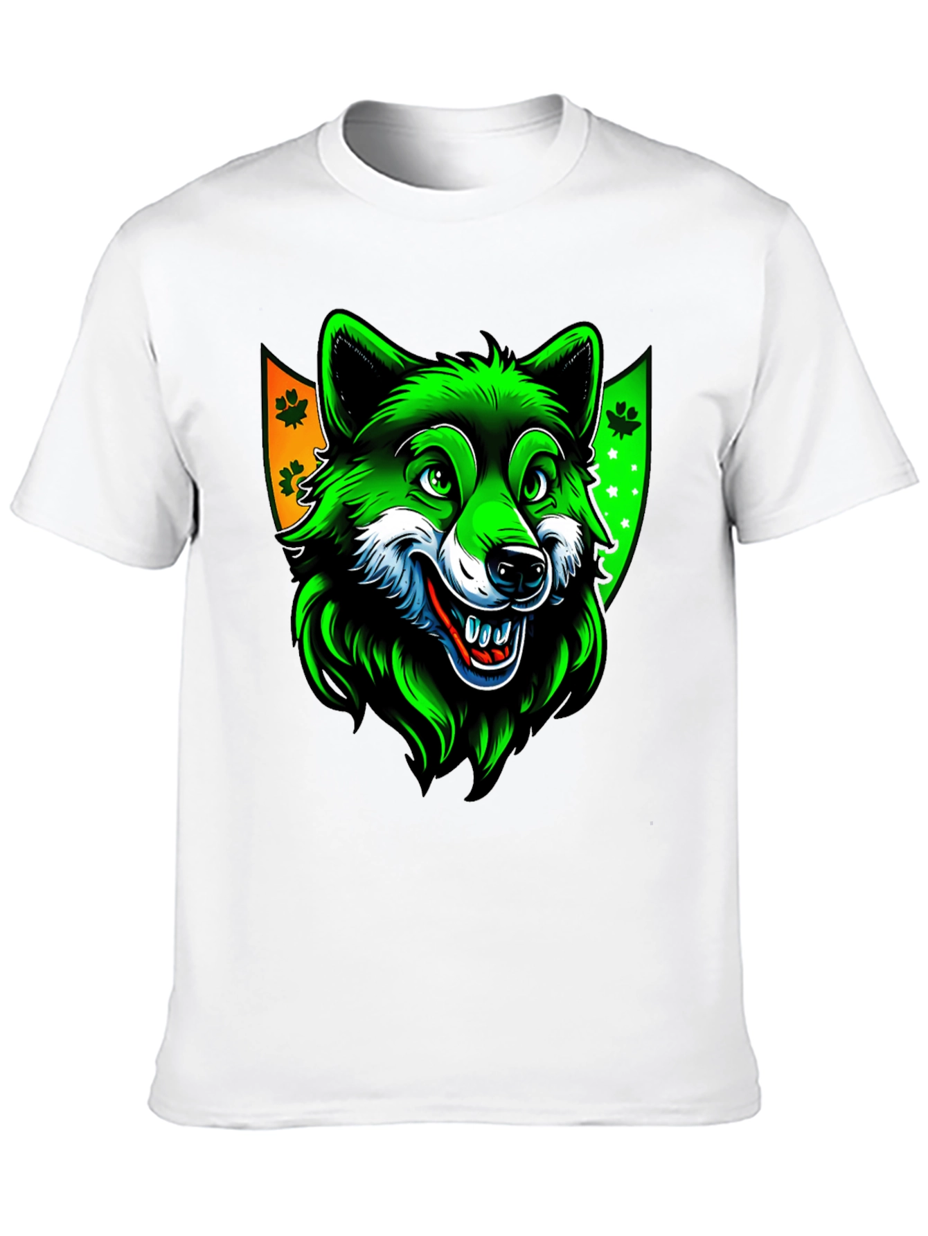 St. Patricks Day Wolf Graphic Tee - Black