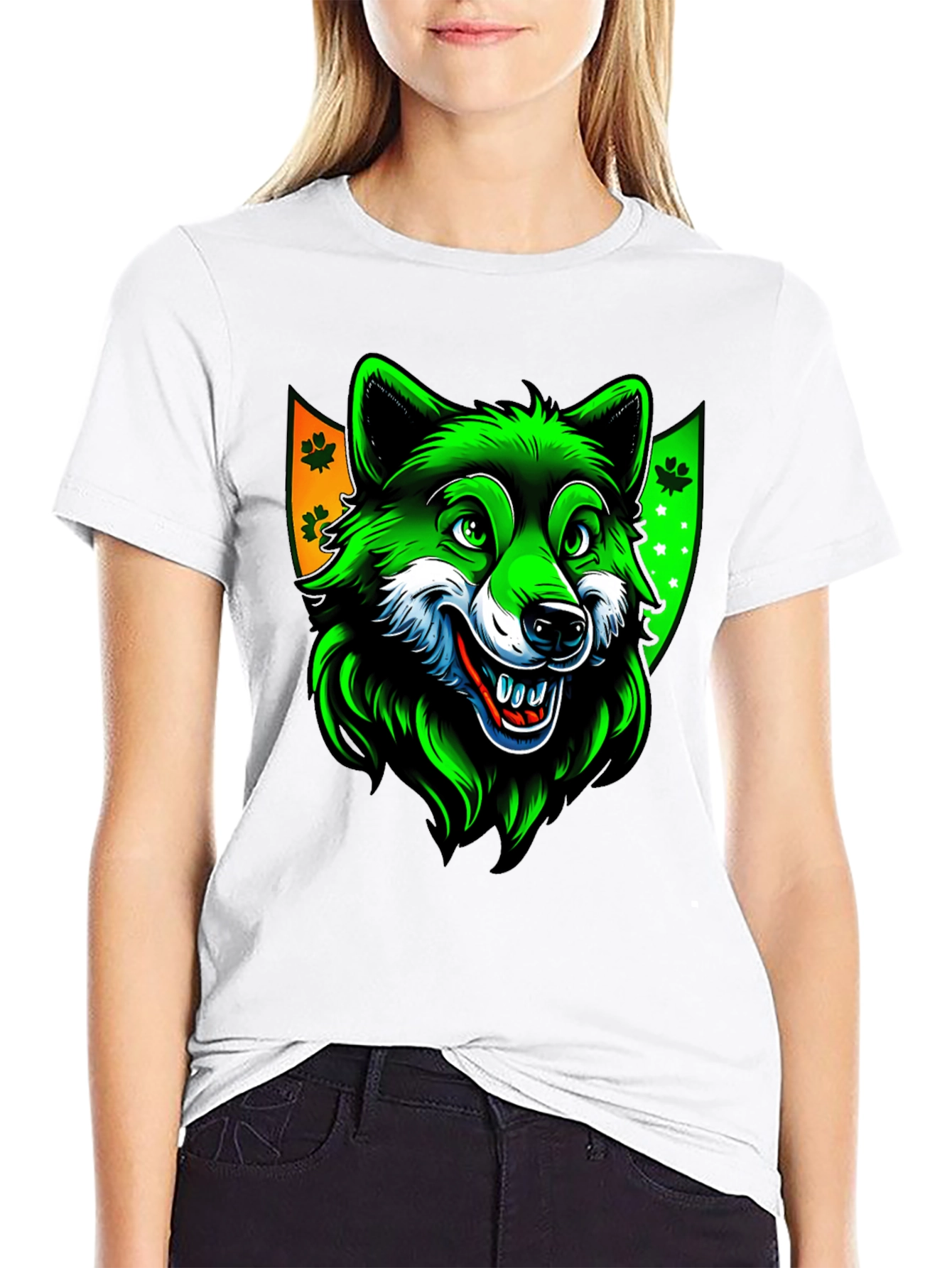 St. Patricks Day Wolf Graphic Tee - Black