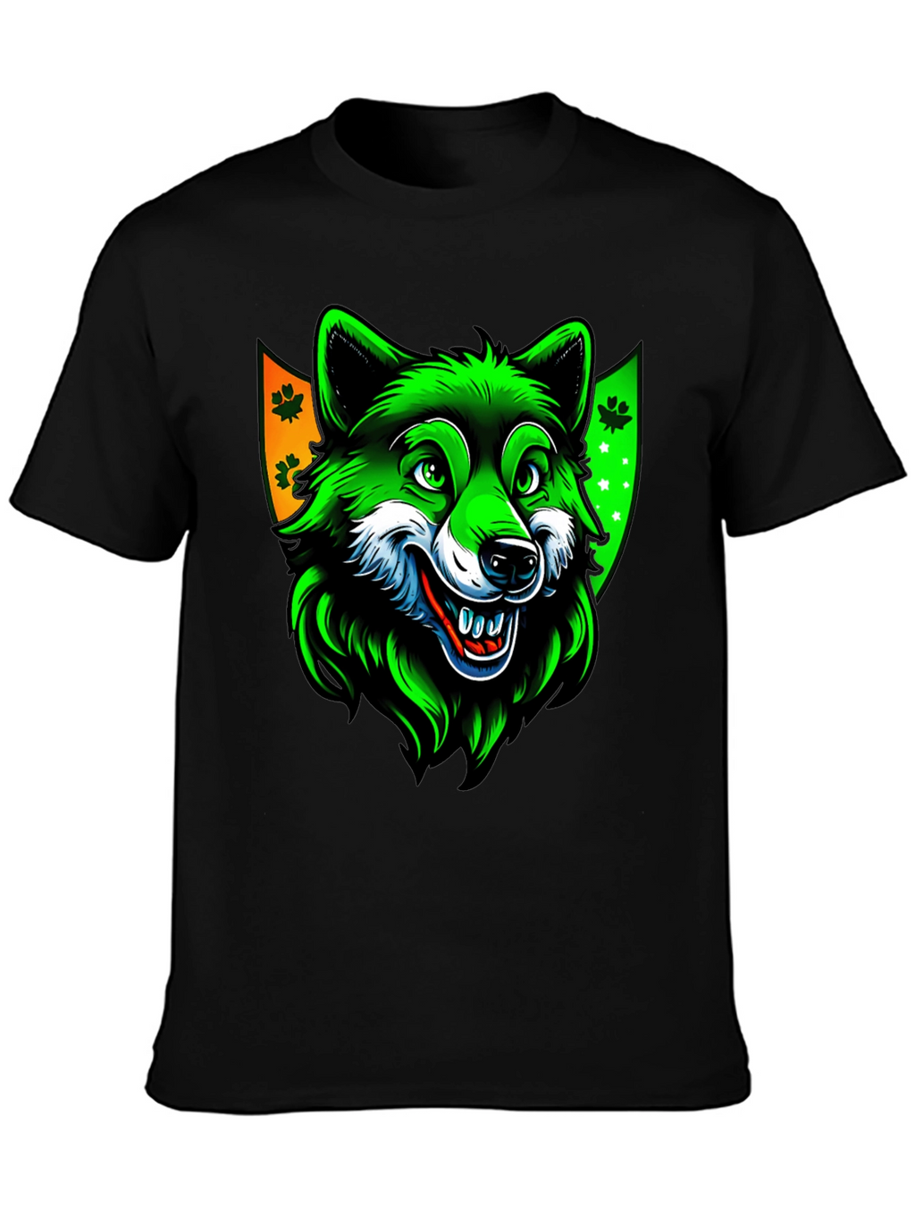 St. Patricks Day Wolf Graphic Tee - Black