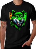 St. Patricks Day Wolf Graphic Tee - Black