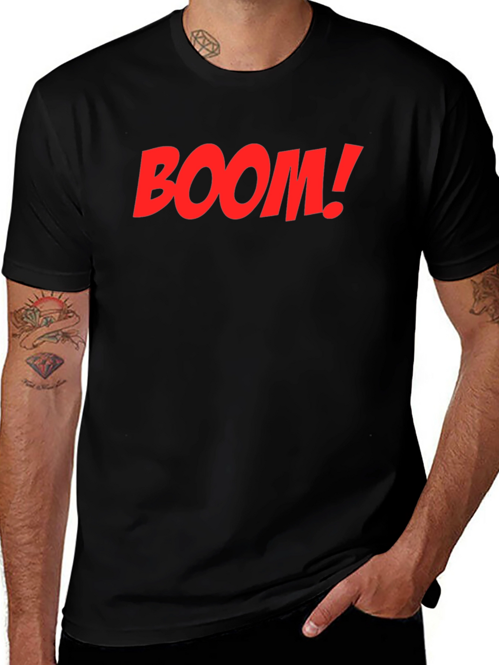 BOOM! Graphic Print Crew Neck T-Shirt