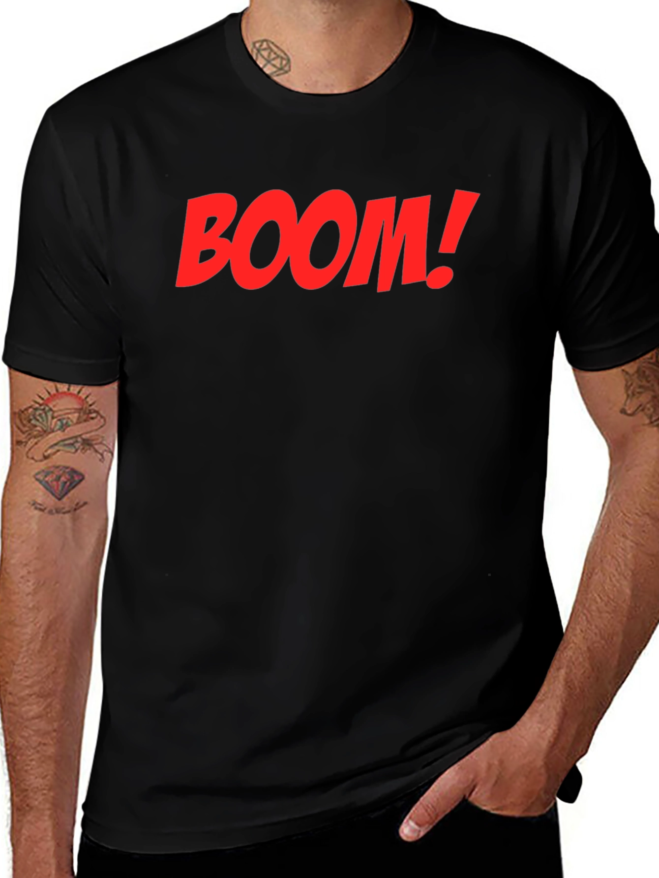 BOOM! Graphic Print Crew Neck T-Shirt