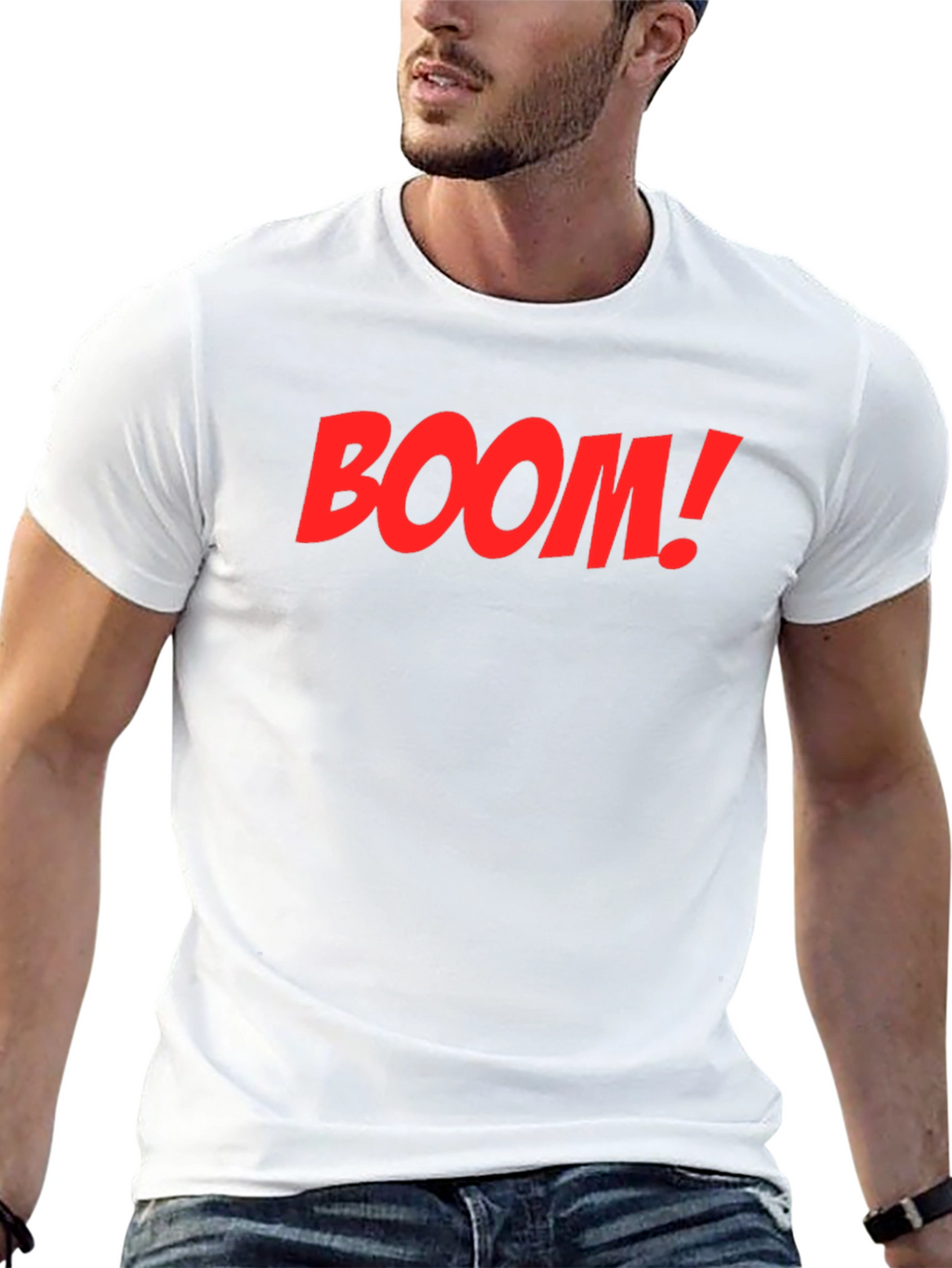 BOOM! Graphic Print Crew Neck T-Shirt