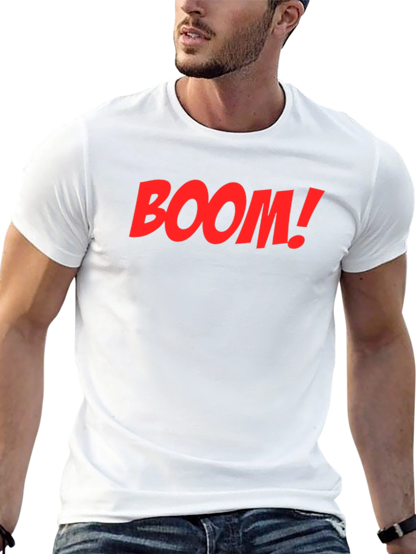 BOOM! Graphic Print Crew Neck T-Shirt
