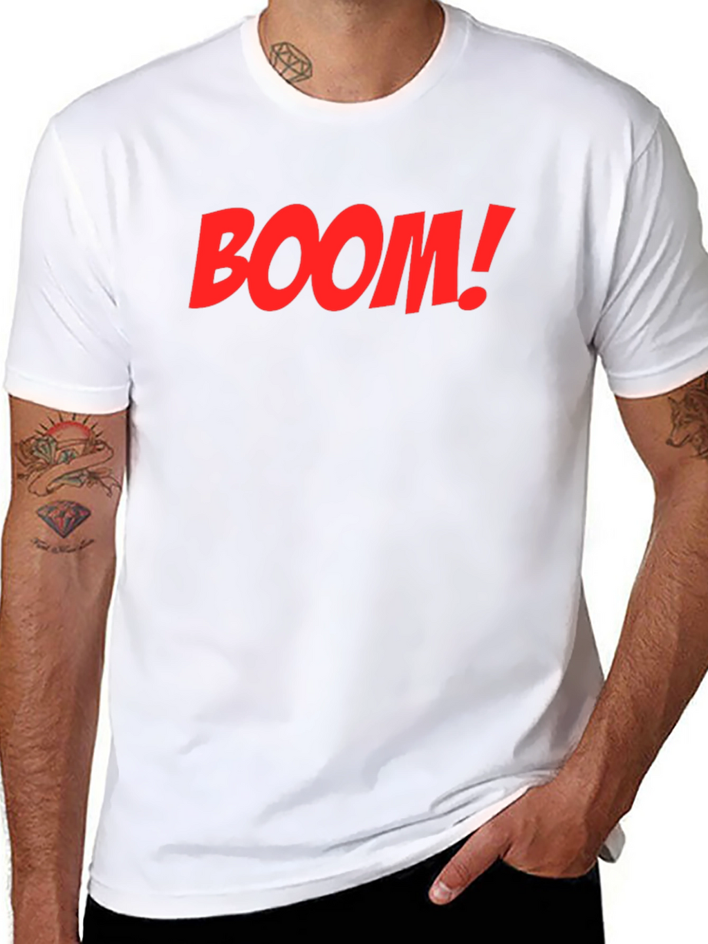 BOOM! Graphic Print Crew Neck T-Shirt