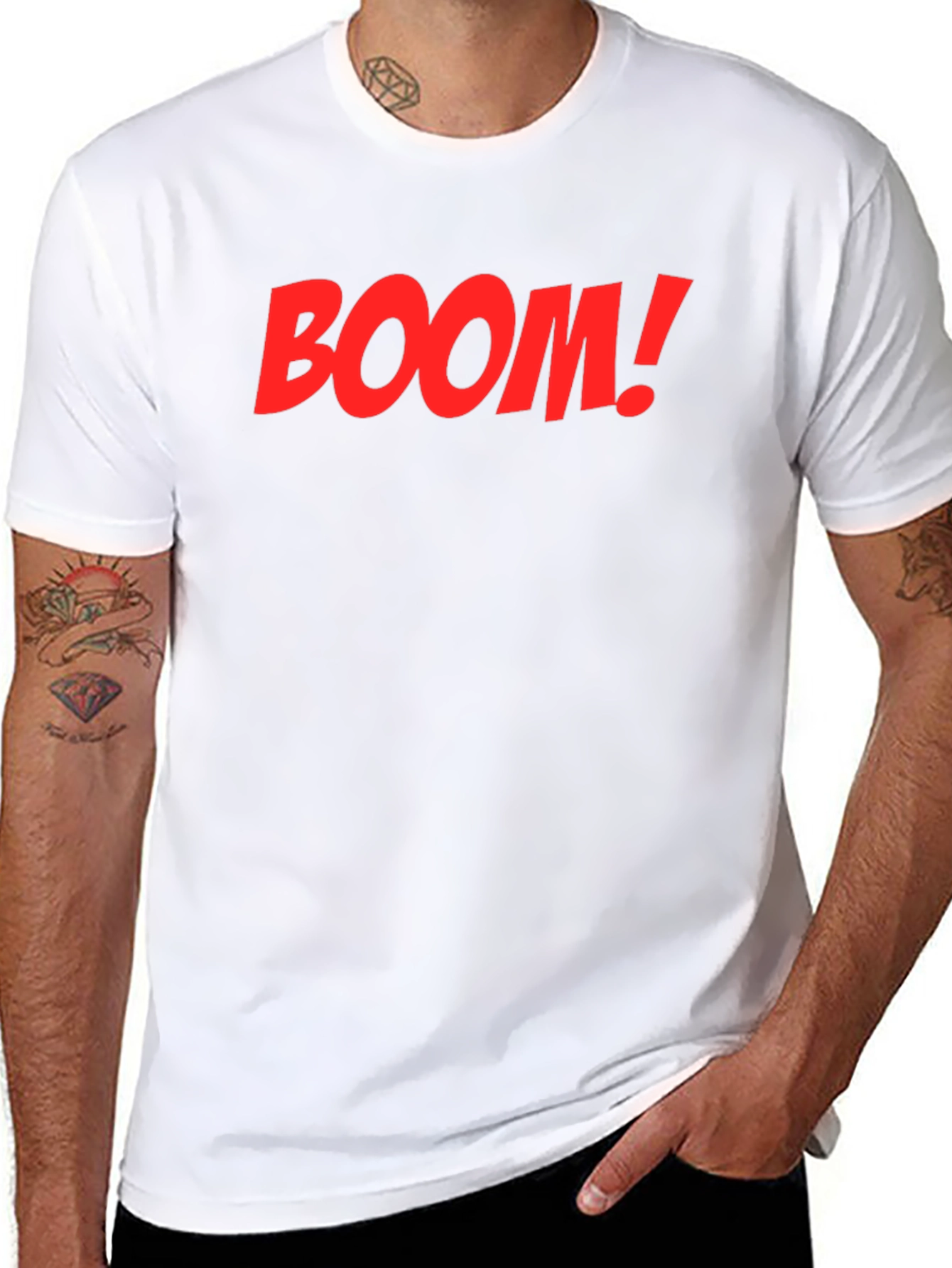 BOOM! Graphic Print Crew Neck T-Shirt