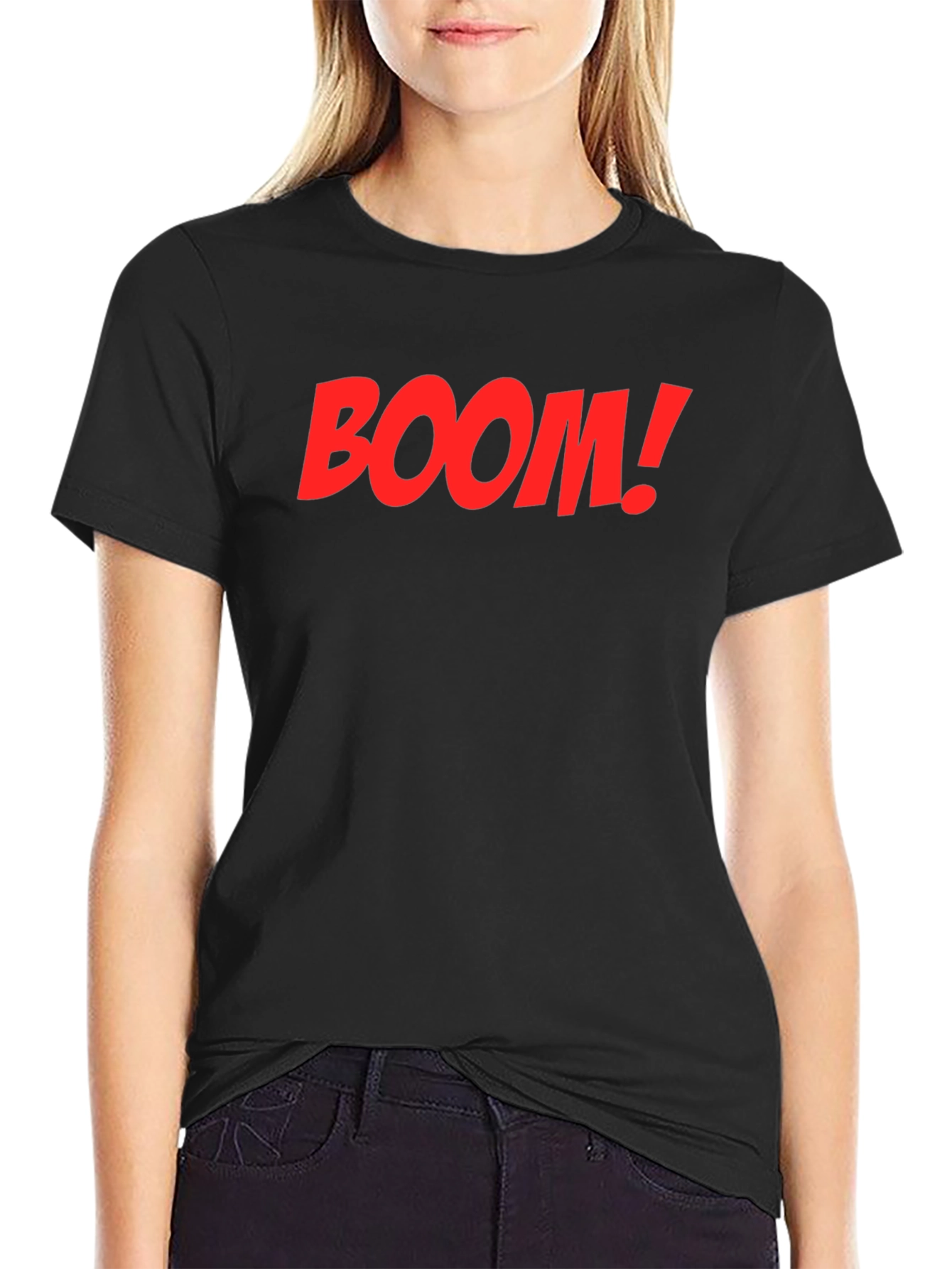 BOOM! Graphic Print Crew Neck T-Shirt