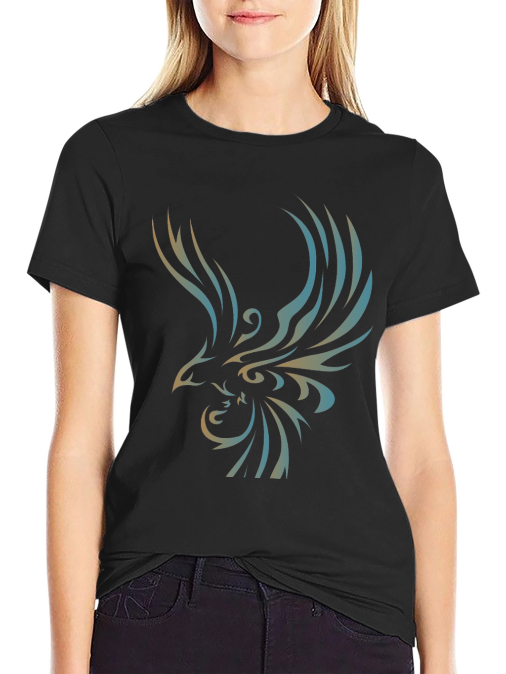 Tribal Eagle Graphic Black T-Shirt