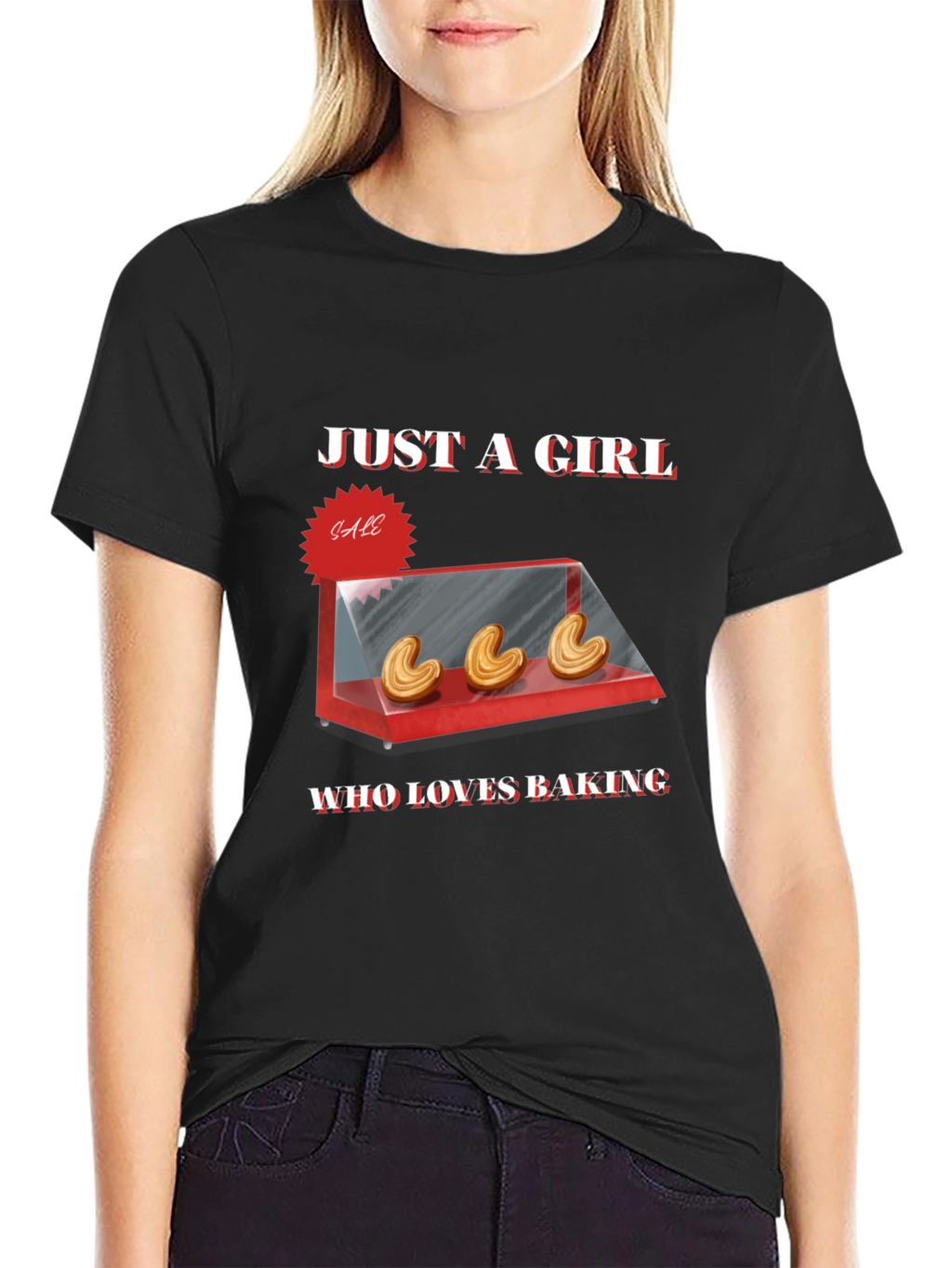 Just a Girl Who Loves Baking T-Shirt - Black