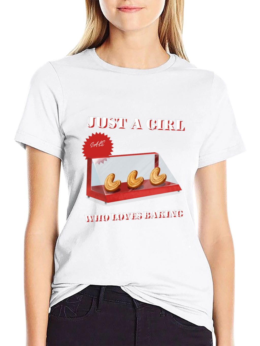 Just a Girl Who Loves Baking T-Shirt - Black