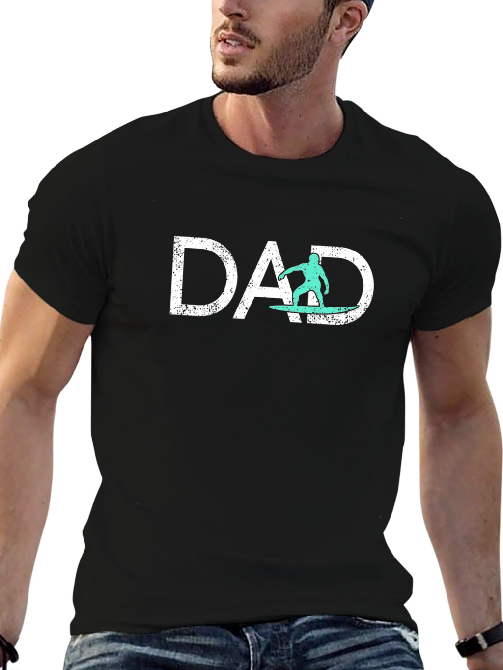 Dad Surfer Graphic Tee - Cool Fathers Day Shirt