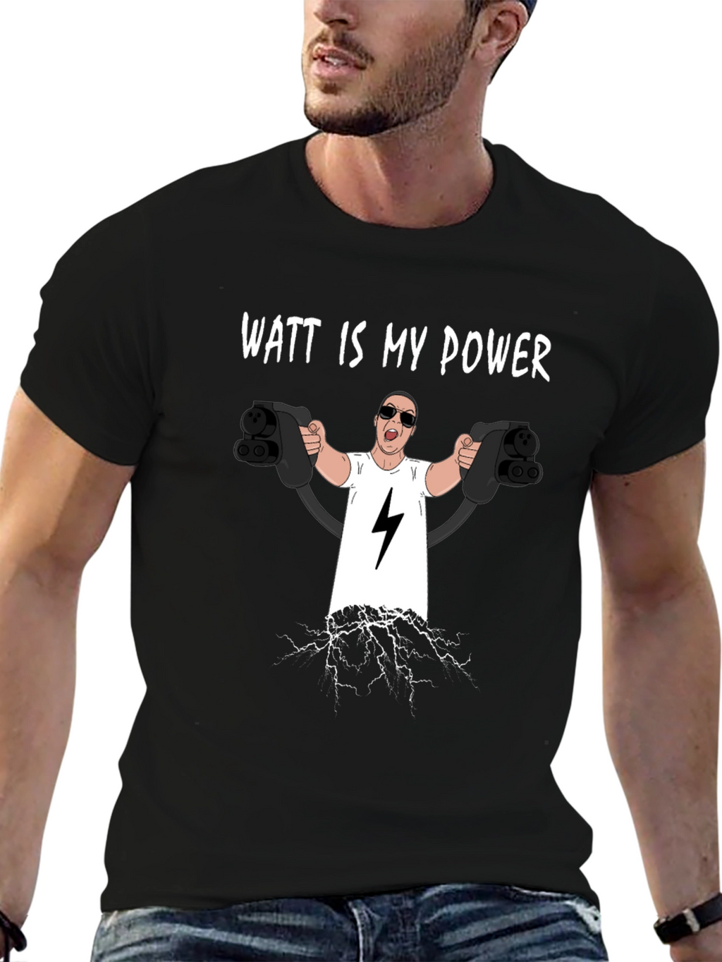 Watt Is My Power Funny Electric Car T-Shirt