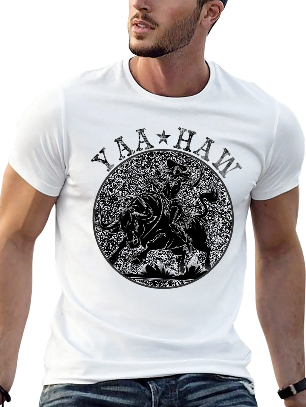 Yaa-Haw Bull Rider Graphic Tee
