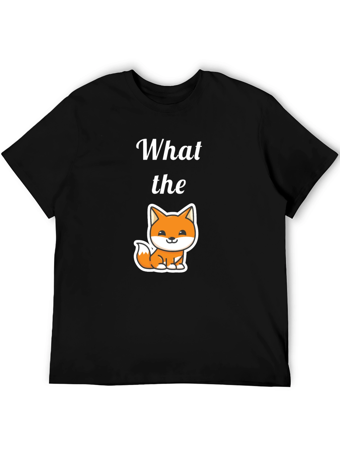 What the Fox T-Shirt Mens Black Tee
