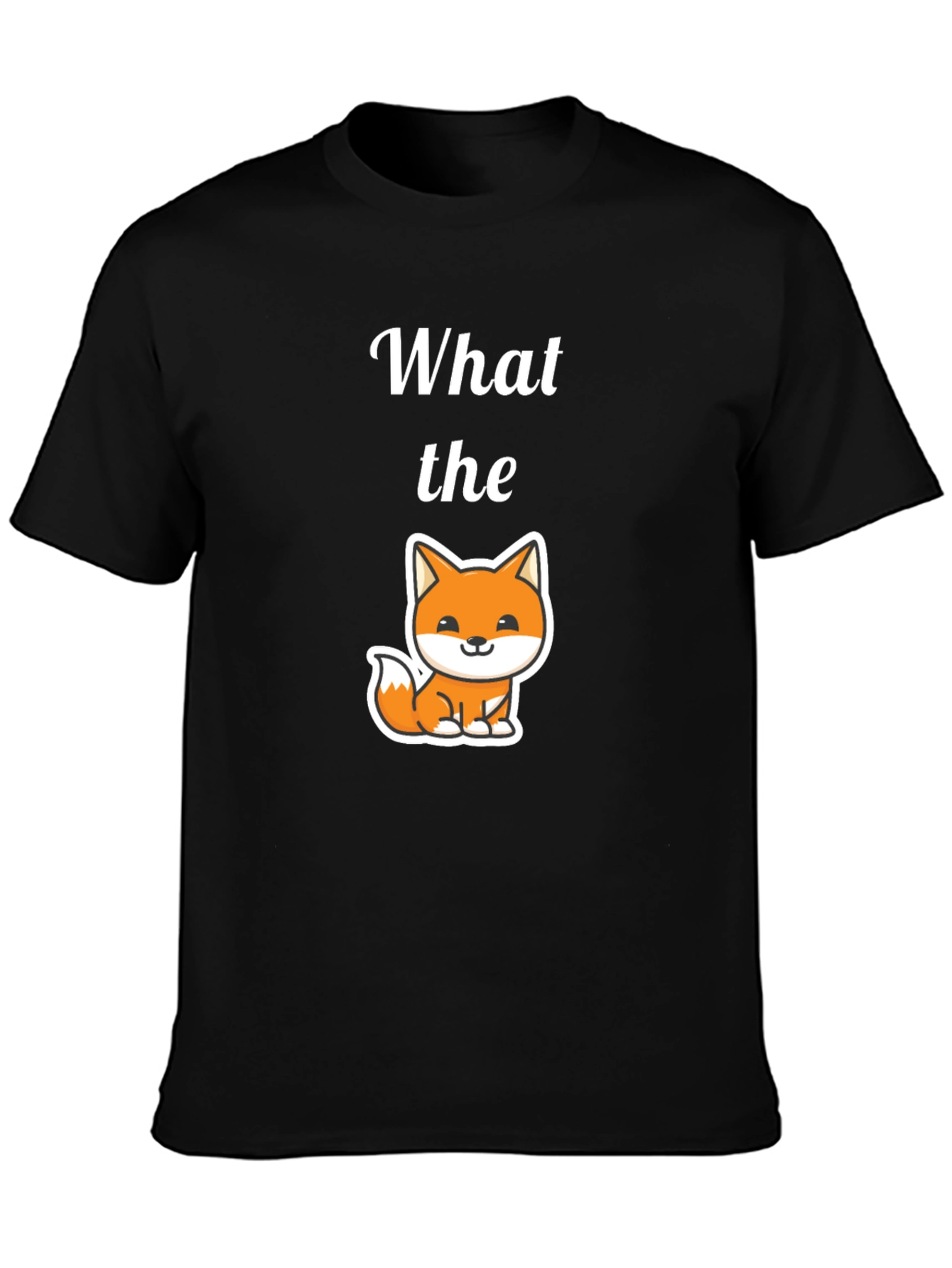 What the Fox T-Shirt Mens Black Tee