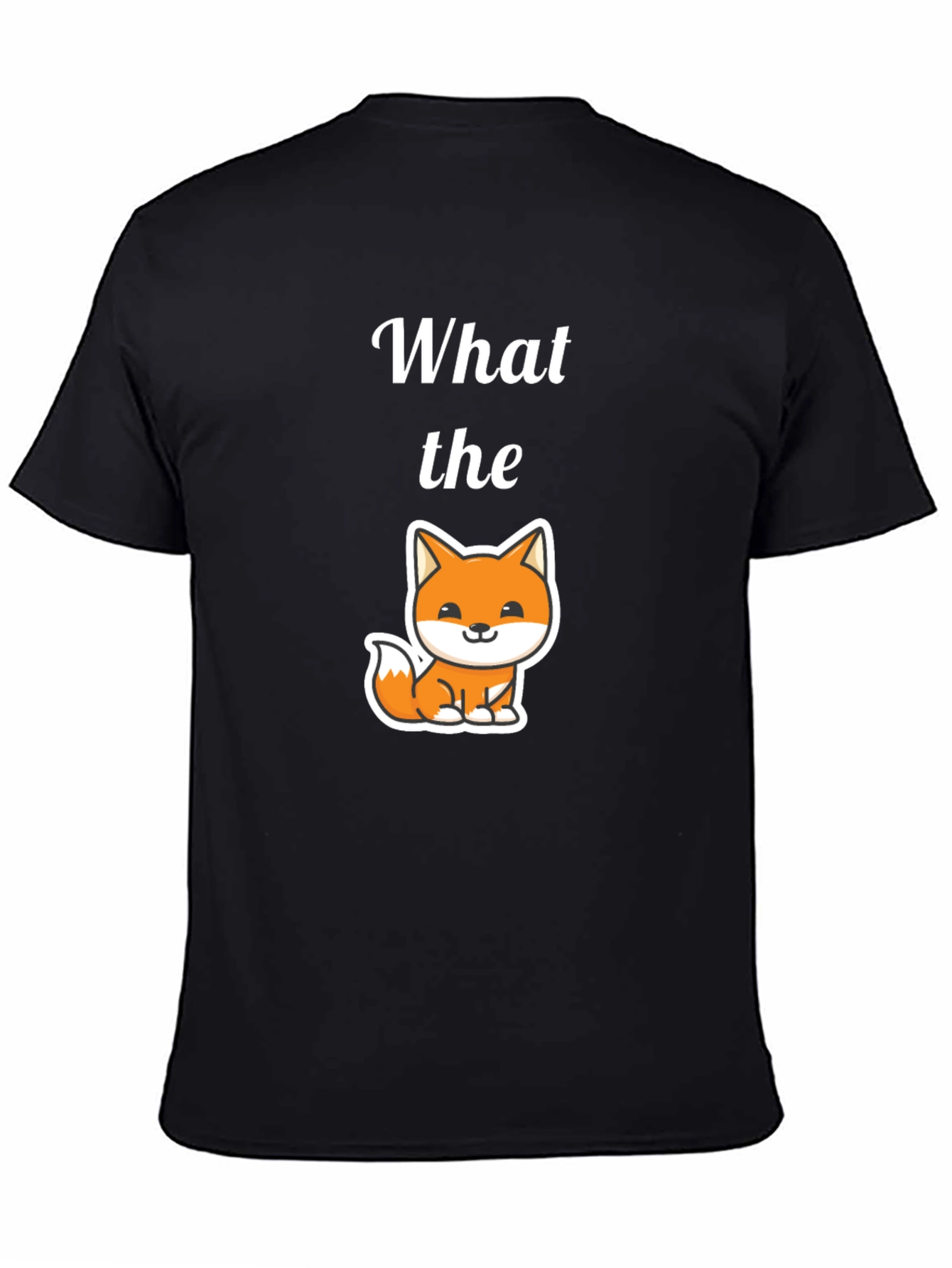 What the Fox T-Shirt Mens Black Tee