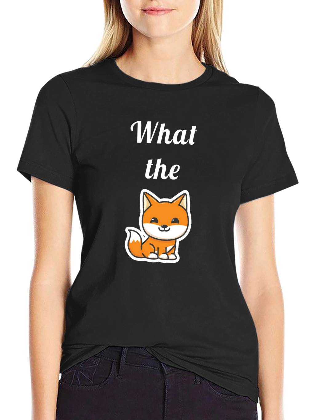 What the Fox T-Shirt Mens Black Tee