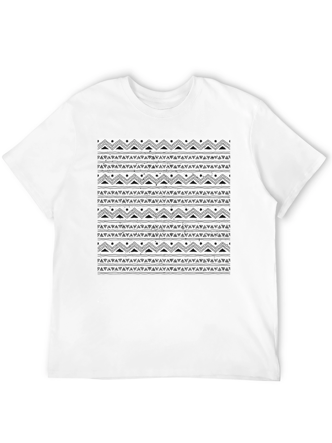 Black Tee with Tribal Pattern